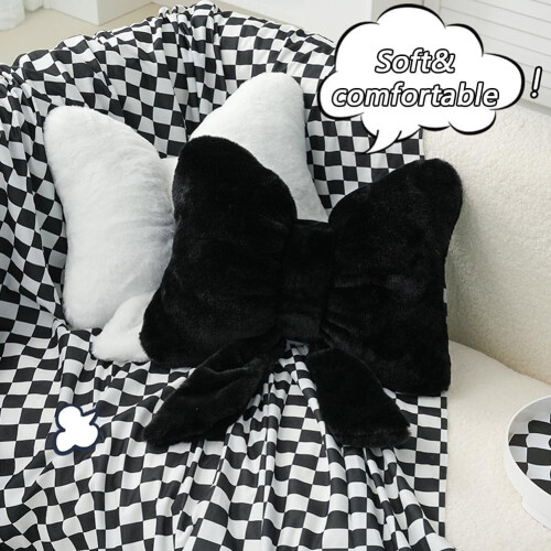 Set di 2 cuscini decorativi in peluche a forma di fiocco 2