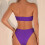 2-teiliges Bikini-Set für Damen,-orangeweiß L 3
