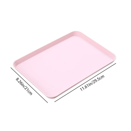 Vassoio rettangolare in plastica, 24x34 cm, rosa 2