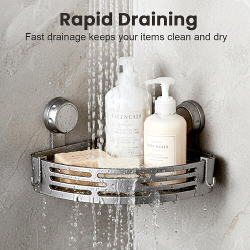 Corner Shower Caddy Rack – Adjustable, Waterproof, 40 lb 1