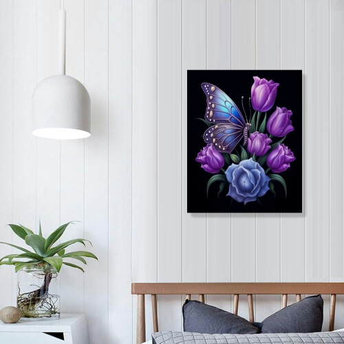 Tableau sur toile Tulipe violette – Impression HD de qualité supérieure 2