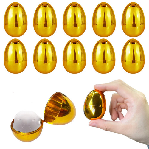 Goldene, befüllbare Ostereier (7,6 cm, Kunststoff, 36er-Packung) 1