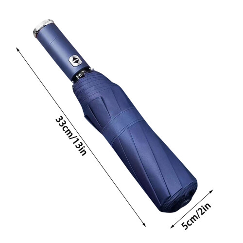 Parapluie avec lampe torche LED rotative, coupe-vent et pliable 2