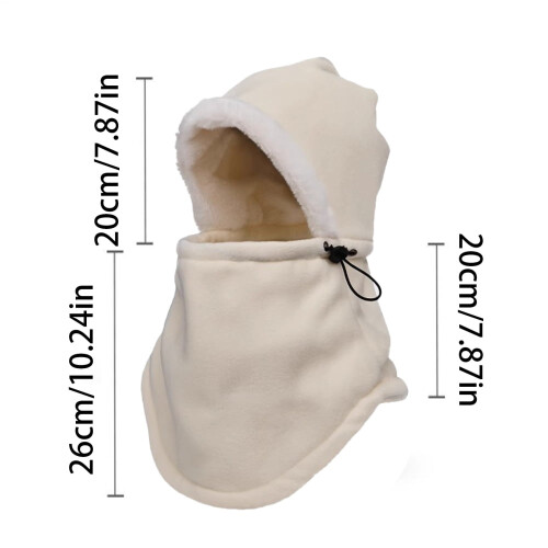 Gorro com capuz e cachecol à prova de vento para mulheres – Térmico para o inverno 1