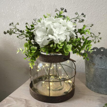 Vintage glass farmhouse vase rustic lantern style 1 piece