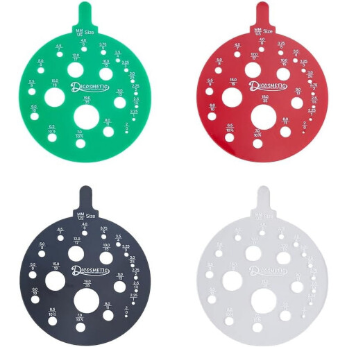Acrylic Knitting Needle Gauge Round Sizer 4 pcs US 0-35