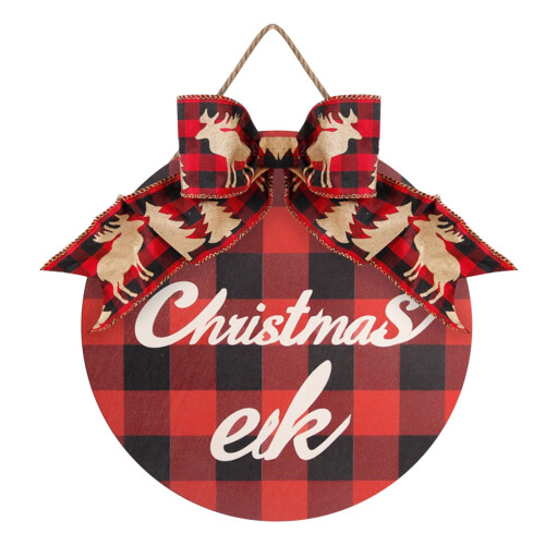Panneau de porte en bois « Joyeux Noël » 30 cm