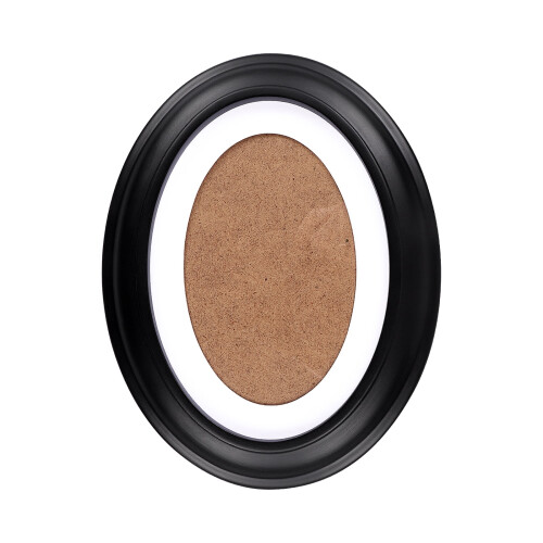 7-tums oval träram svart