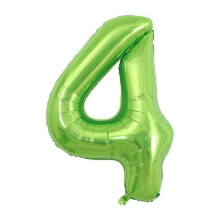 Grüne Folienballons mit der Zahl 4, 40 Zoll, 4er-Pack