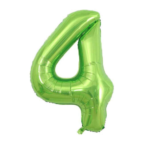 Baloane folie verzi Number4, 40 de inci (pachet de 4)
