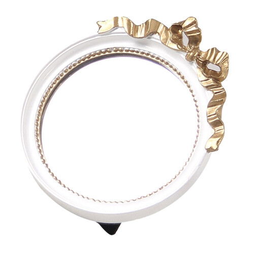White resin vanity mirror with bowknot design 1 piece