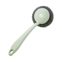 Pot à brosse métallique en acier inoxydable avec poignée, 26 cm