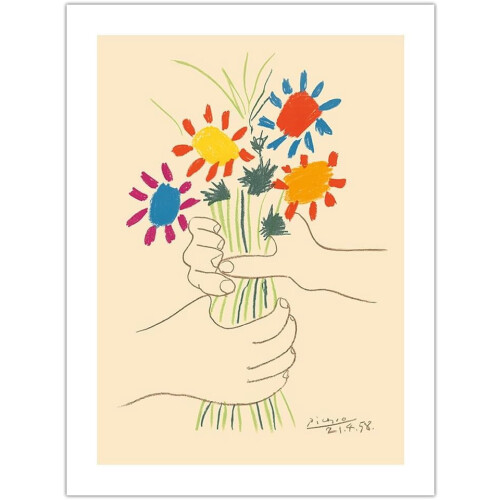 Gravura de Picasso "Buquê de Flores" 45,7 x 61 cm (18 x 24 polegadas)