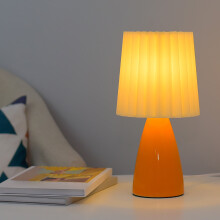 Lampe de chevet en céramique avec abat-jour en lin, port USB et télécommande