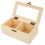 Porte-sachets de thé en bois beige à 2 compartiments 5