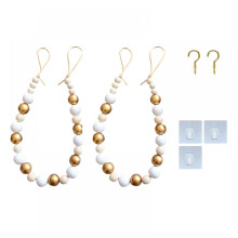 Ensemble de 2 attaches de rideaux en perles de bois – Style bohème