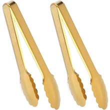 9Inch Gold-Plated Stainless Steel Serving Tongs