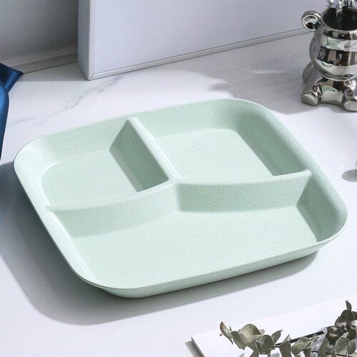 Assiette compartimentée verte 25 x 22,5 cm
