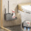 Set di scopino e supporto per WC con manico lungo, colore grigio 1