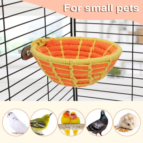Nid d'oiseau en corde de coton pour petits perroquets – 13 cm