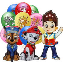 18 ballons en latex et aluminium en forme de pattes de chien