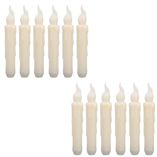 12LED Κεριά χωρίς φλόγα, λευκά