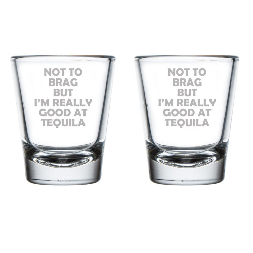2x1,75 oz grappige tequila shotglaasjes