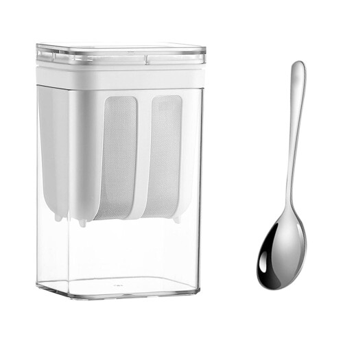 Passoire à yaourt réutilisable avec couvercle, 1100 ml, maille fine 2