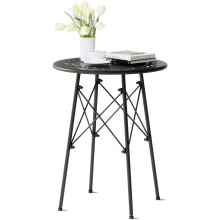 Metal Round Patio Side Table – Weatherproof, Adjustable
