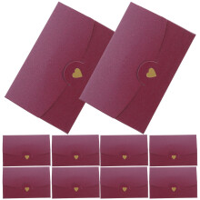 Enveloppes d'invitation rouges en papier, 10,5 x 7 cm, lot de 20