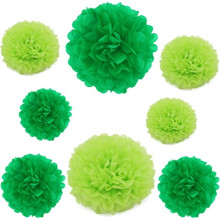Papirs pomponer med blomsterkugler – 16 stk., 25 cm