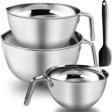 Ensemble de 3 bols mélangeurs en acier inoxydable (1,1/1,8/2,3 L)