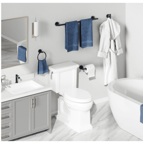 Ensemble de 4 accessoires de salle de bain en acier inoxydable noir mat 1