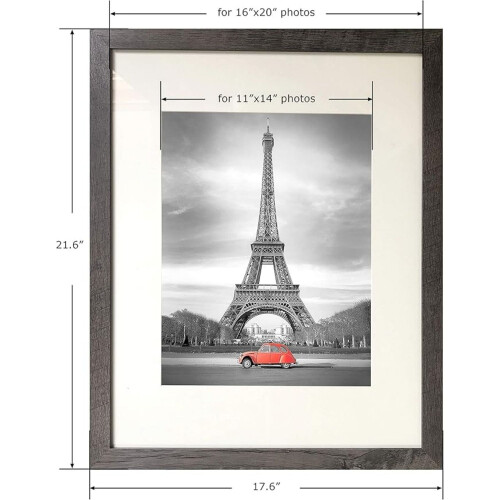Rustic Oak Picture Frame 16x20 in with 11x14 Mat 1