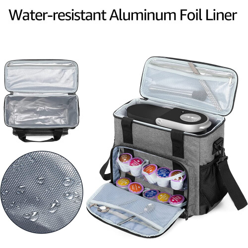 Sac de transport CURMIO pour cafetière Keurig K-Mini – Gris 2