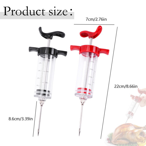Kit injector marinadă curcan plastic 1oz cu 2 ace 2