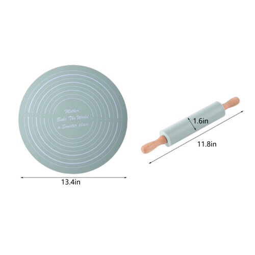 TACILIP kitchen rolling pin and kneading mat set non-stick 1