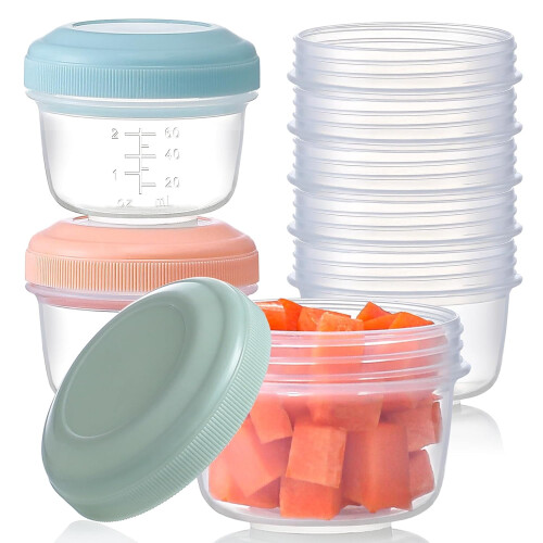 Recipiente alimentare din plastic reutilizabile de 4 oz cu capace 1