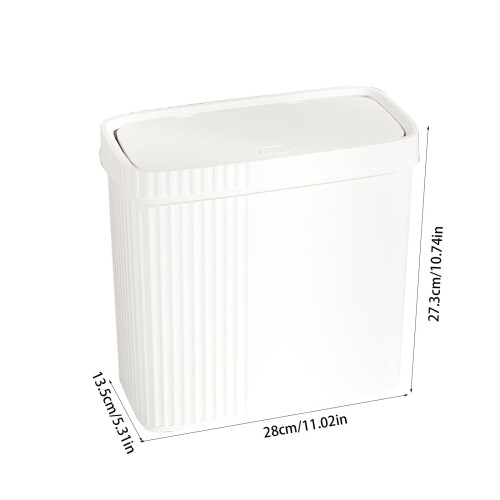 Plastic Bathroom Trash Can with Press Lid 28x27.3x13.5cm 2