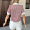 Women's short-sleeved puff sleeve blouse, button-down-Khaki L 7