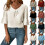 Women Lightweight Polyester Shirt Feature V Neck Design-Black M 6