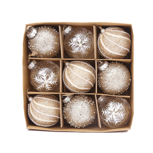 Christmas Ornaments Set Black 9 pcs 1
