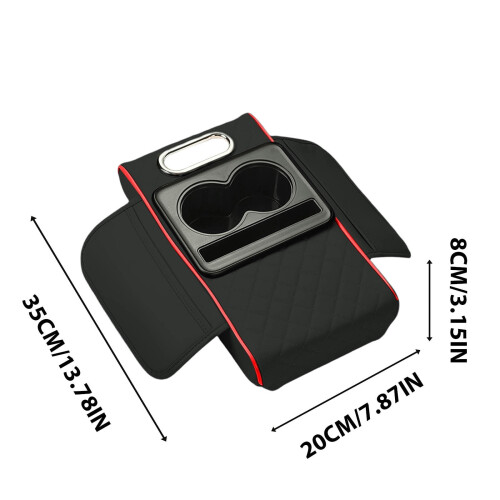 Memory Foam Car Armrest Pillow with Cup Phone Holder 2