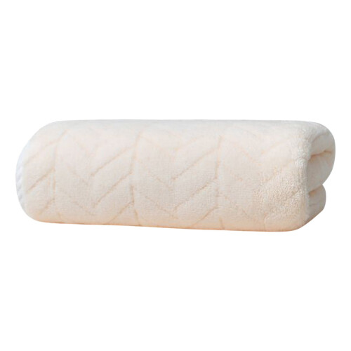 Handduk i korallfleece, benvit, 1 st. 2
