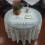 Toalha de mesa redonda de renda branca com estampa floral de rosas, 178 cm (70 polegadas) 4