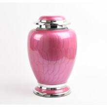 Adult Cremation Urn for Human Ashes Pink Aluminium Memorial Funeral Urn Keepsake with Secure Lid