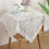 XIUH Home Textile Λευκό Δαντελένιο Τραπεζομάντιλο Τραπεζομάντιλου Ορθογώνιο Κάλυμμα 2