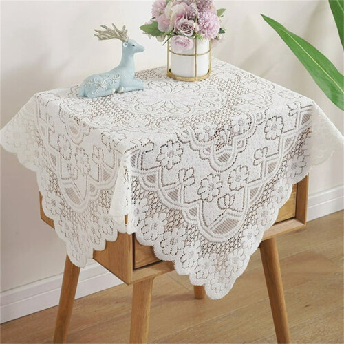 XIUH Home Textile Λευκό Δαντελένιο Τραπεζομάντιλο Τραπεζομάντιλου Ορθογώνιο Κάλυμμα 1