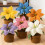 Crochet Lilies Potted Plant Ornament Artificial Knitted-Blue 6