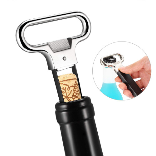 Tire-bouchon Ah So en acier inoxydable noir 1